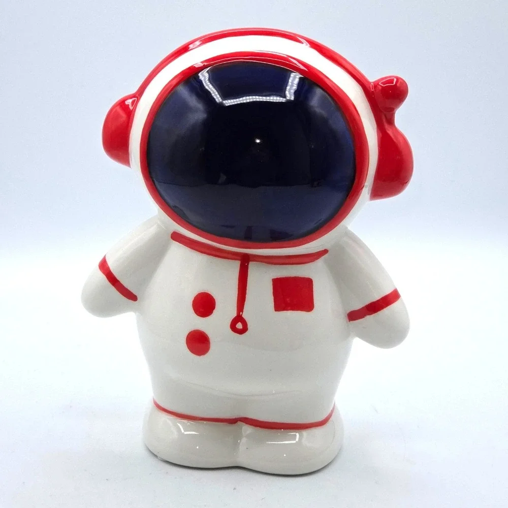 Astronaut Piggy Coin Bank ALDI Ceramic with Stopper - Picture 1 of 1